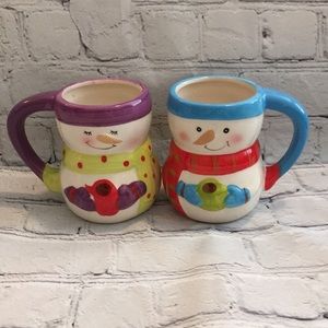 Pair of Snowman Coffee Mugs